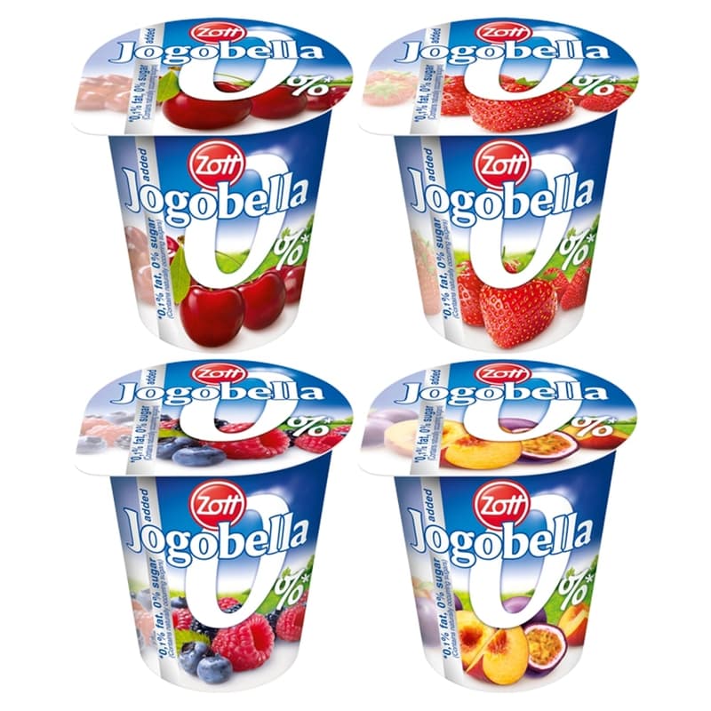 Jogobella Joghurt 0%, többféle ízben