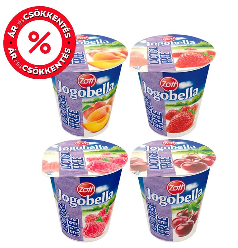 Jogobella Laktózmentes joghurt többféle ízben
