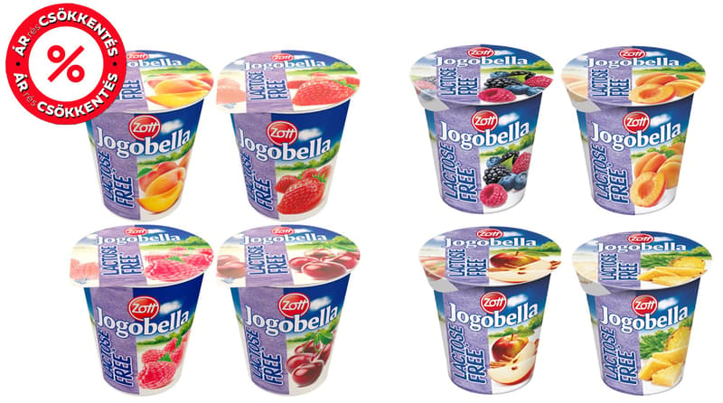 Jogobella Laktózmentes joghurt többféle ízben