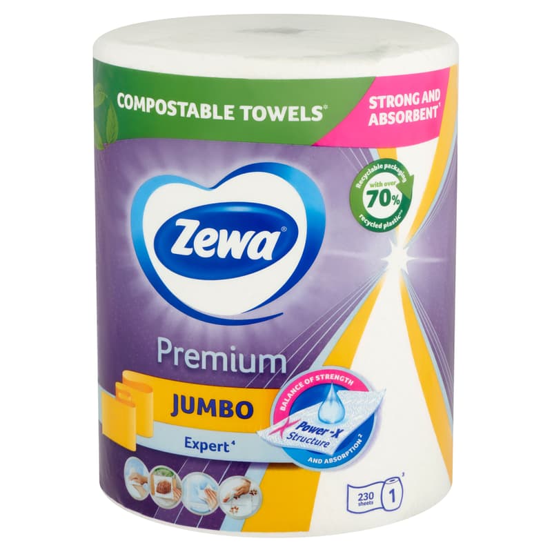 Zewa Premium Jumbo háztartási papírtörlő 3 rétegű 1 tekercs