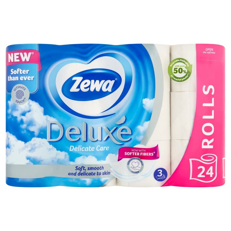 Zewa Deluxe 3-ply toilet paper Delicate Care