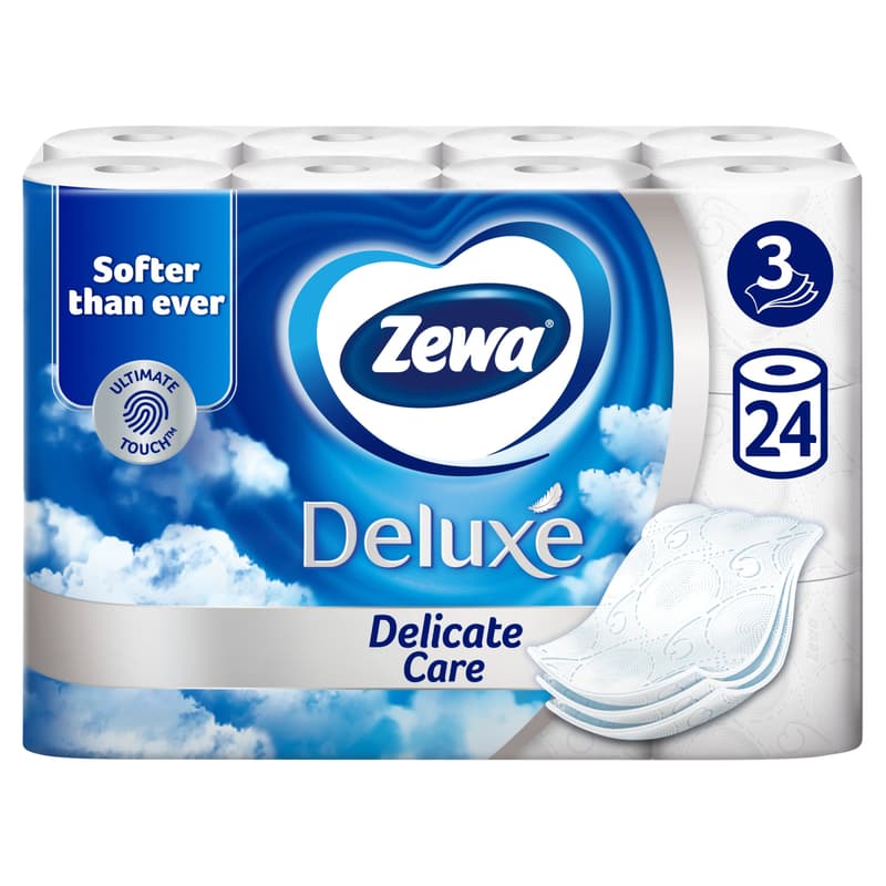 Zewa Deluxe 3-ply toilet paper Delicate Care