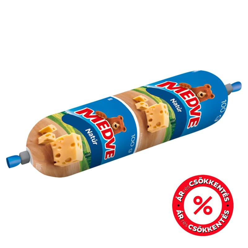 Medve Natúr kenhető, zsíros ömlesztett tömlős sajt