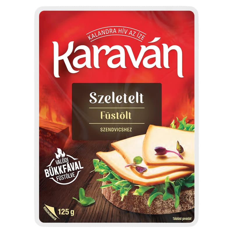 Karaván Szeletelt ömlesztett füstölt sajt