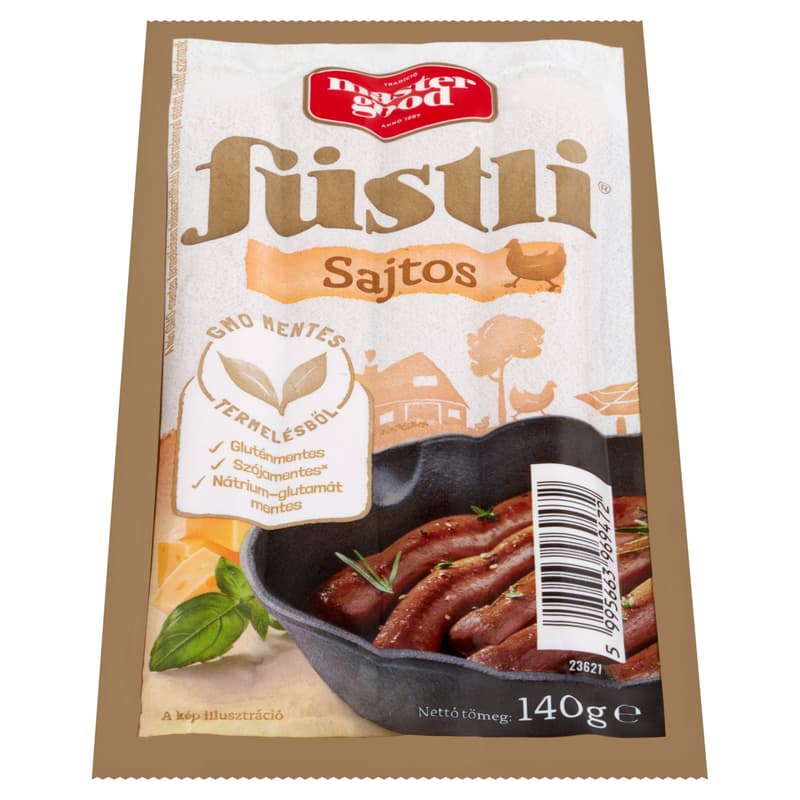 Master Good Füstli főtt, sajtos, füst ízesítésű virsli