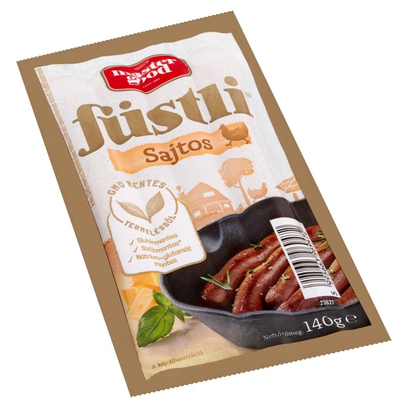 Master Good Füstli főtt, sajtos, füst ízesítésű virsli