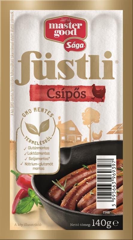 Master Good Füstli füst ízesítésű és csípős, virsli Jalapeno paprikával