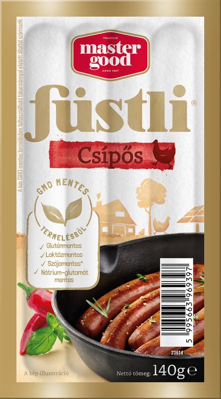 Master Good Füstli füst ízesítésű és csípős, virsli Jalapeno paprikával
