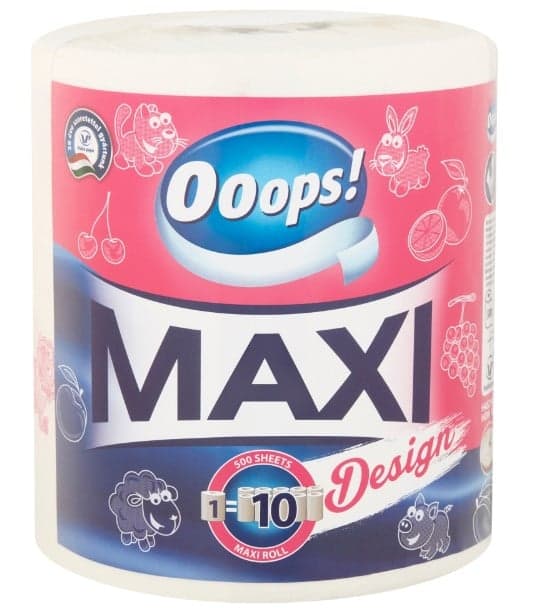 Ooops! Maxi Design háztartási papírtörlő 2 rétegű 1 tekercs