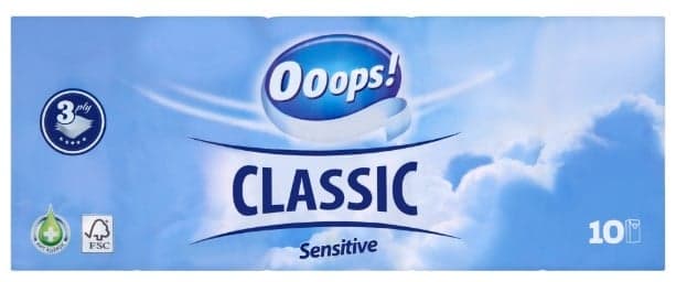 Ooops! Classic Sensitive papír zsebkendő 3 rétegű