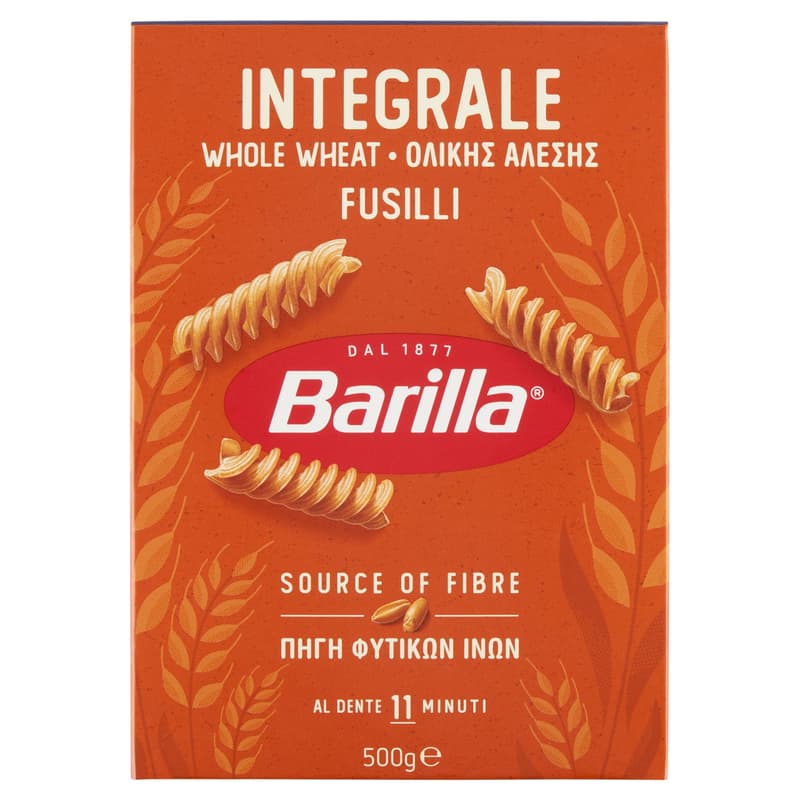 Barilla Integrale Fusilli teljes kiőrlésű apró durum száraztészta