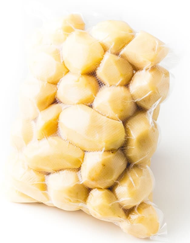 Organic potatoes, peeled