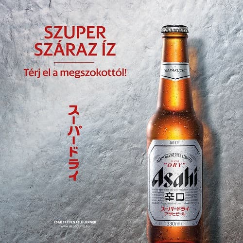 Asahi Super Dry pasztőrözetlen minőségi világos sör 5%