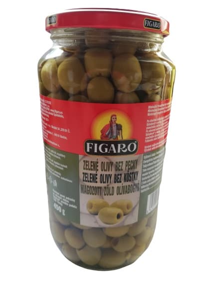 Figaro zöld olívabogyó magozott üveges (920 g)