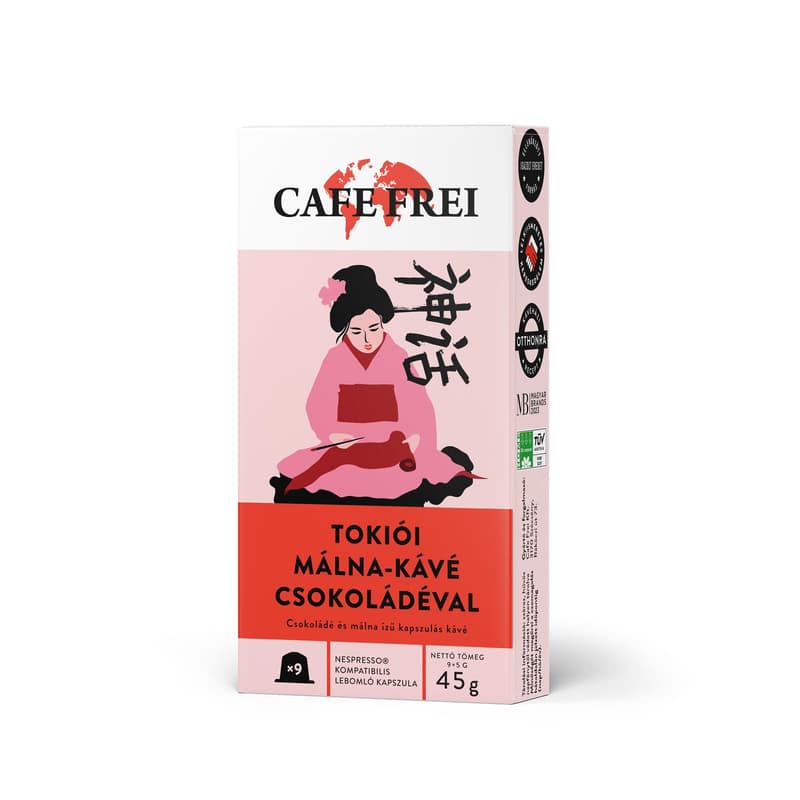 Cafe Frei Tokiói málna-kávé csokoládéval Nespresso kompatibilis kapszula (9x5g)