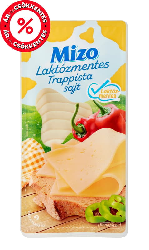 Mizo Laktózmentes Trappista szeletelt sajt