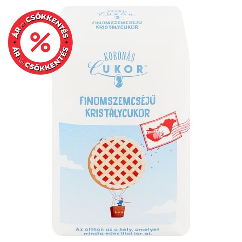 Koronás prémium finomszemcsés kristálycukor