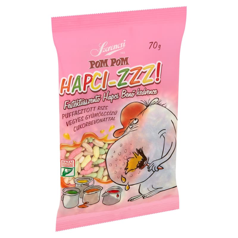 Szerencsi - Pom Pom Hapcizz Puffasztott rizs vegyes gyümölcsízű cukorbevonattal