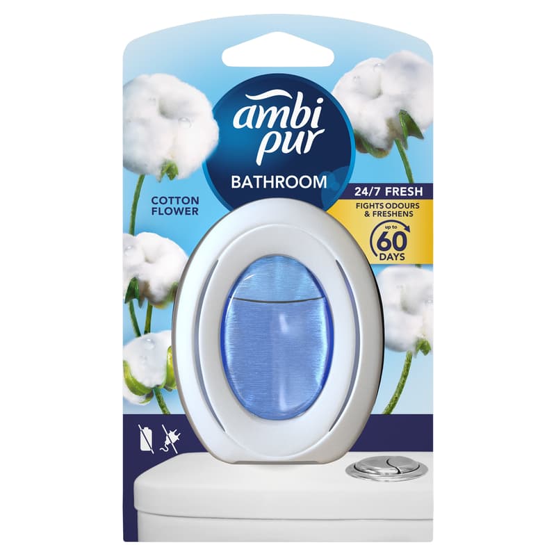 Ambi Pur Bathroom Air Freshener - Continuous Odor Neutralization and Odor Prevention Cotton Flower 1x
