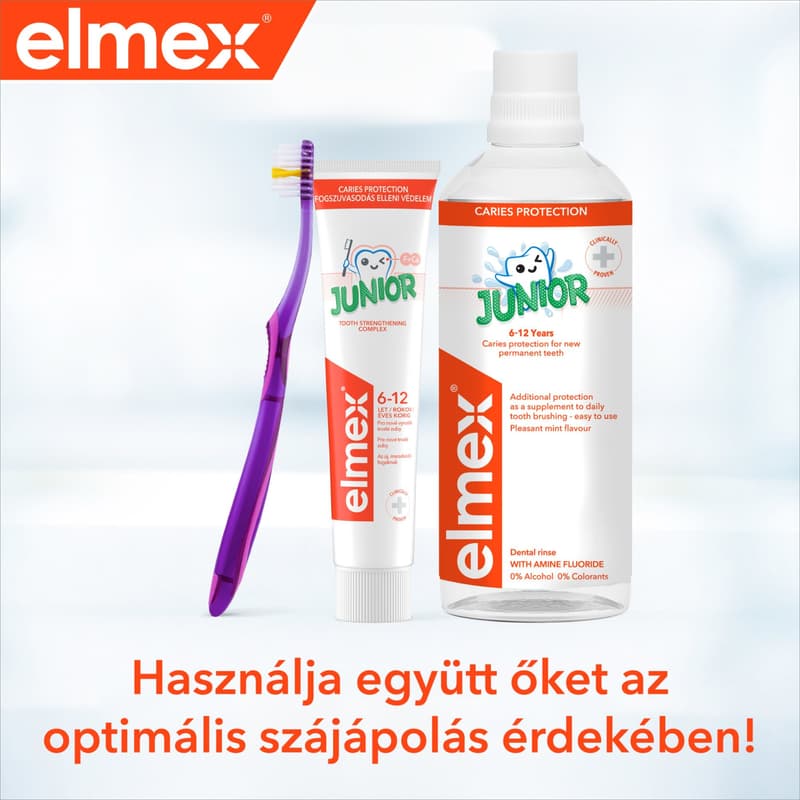 elmex Junior gyerek fogkrém 6-12 éves gyermekeknek