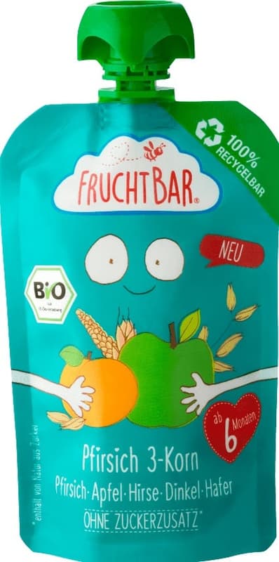 Fruchtbar BIO Őszibarack 3 gabonával 6 hónapos kortól