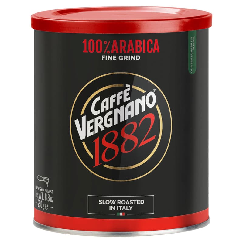 Vergnano 100% Arabica Espresso őrölt kávé fémdobozban