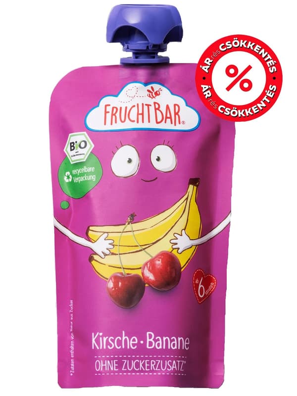 FRUCHTBAR BIO KiBa BEAT - Cseresznye, banán 6 hónapos kortól