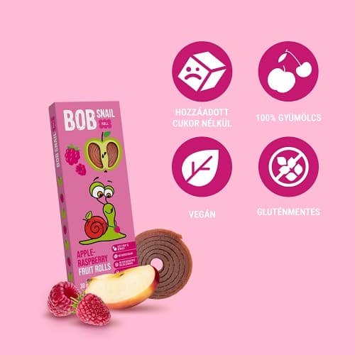 Bob-Snail Alma-málna gyümölcstekercs
