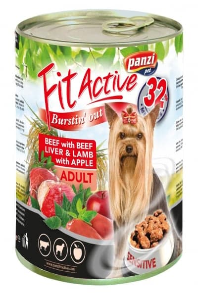 FitActive Dog  konzerv felnőtt kutyáknak,  marha-máj-bárány