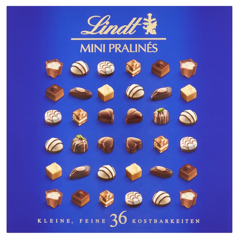 Lindt töltött mini praliné kollekció tejcsokoládéból és keserű csokoládéból