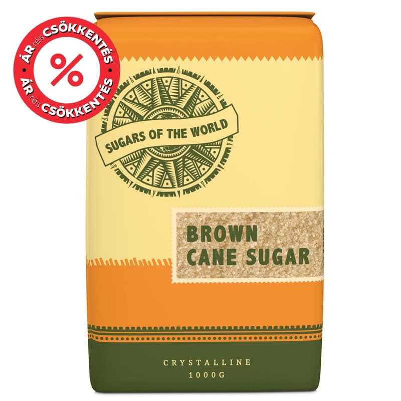 Crowned brown cane granulated sugar