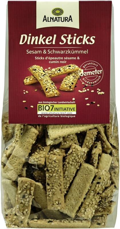 Alnatura BIO Spelt sticks with sesame and black caraway seeds