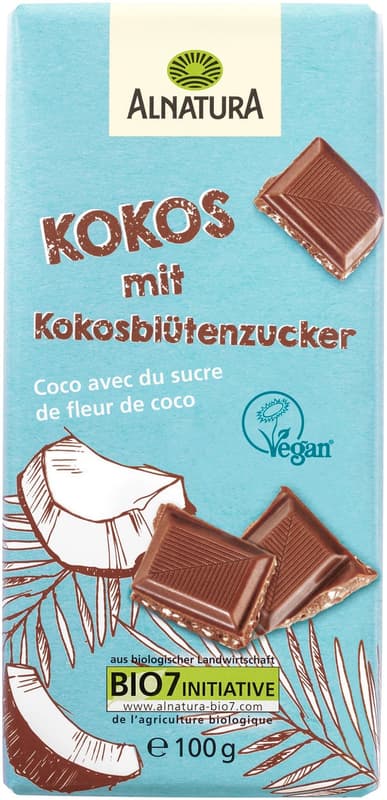 Alnatura BIO Kakaós kókuszvirágcukros vegán csokoládé