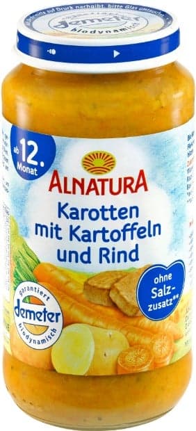 Alnatura with carrots, potatoes and beef