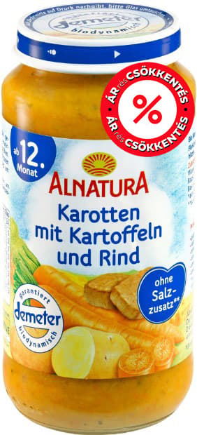 Alnatura with carrots, potatoes and beef