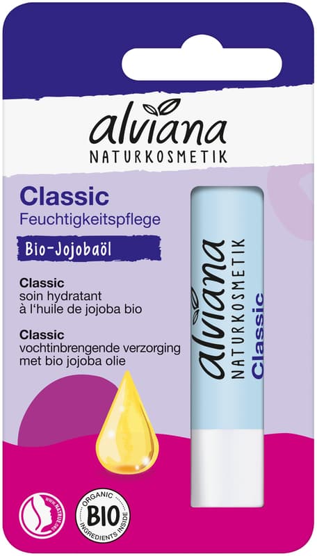 alviana BIO Classic Moisturizing Lip Balm, Jojoba Oil