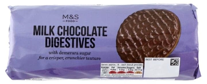 Marks & Spencer Wheat biscuits dipped in milk chocolate