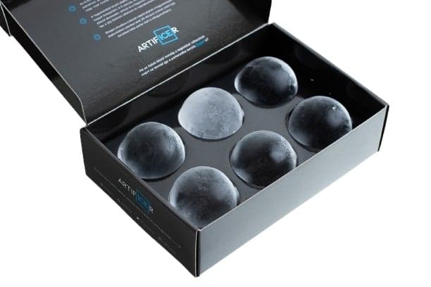 Artificer Handcrafted ice, spherical (6.5 cm in diameter, size in a standard whiskey glass) 6pcs pack 1 teabag