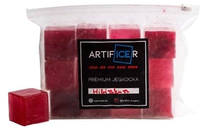 Artificer Kézműves jég, szárított hibiszkusz virággal színezett, piros színű 12db-os kiszerelés