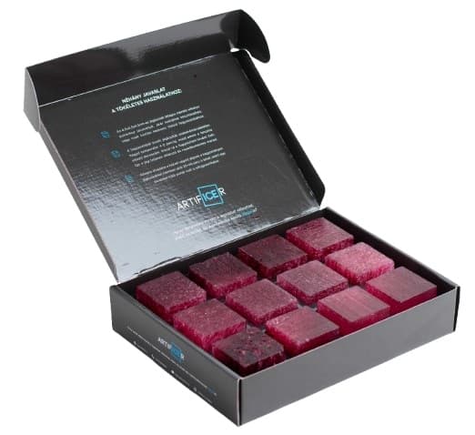 Artificer Kézműves jég, szárított hibiszkusz virággal színezett, piros színű 12db-os kiszerelés