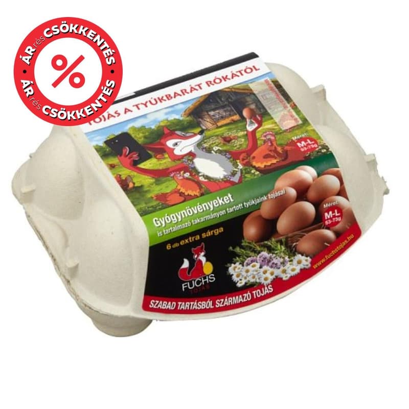 Fuchs Free Range Extra Yellow "M/L" Size Eggs (6 pcs)