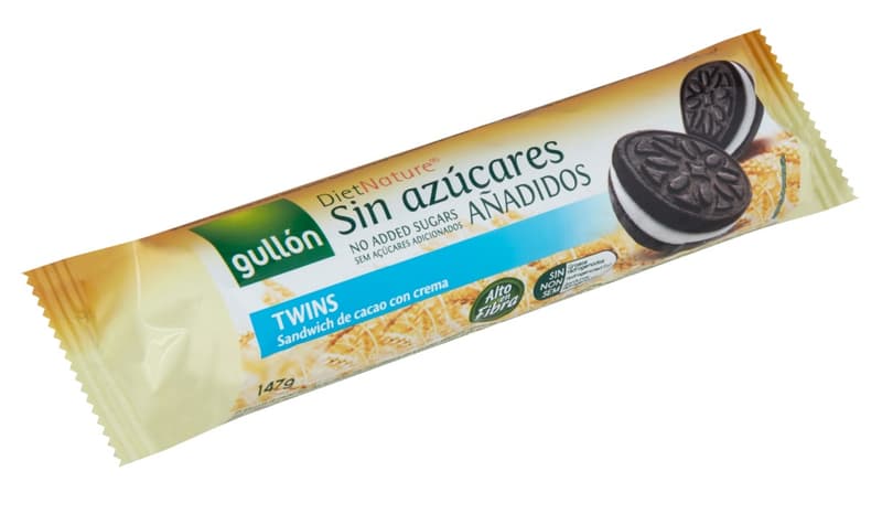 Gullon Kakaós keksz krém töltelékkel hozzáadott cukor nélkül