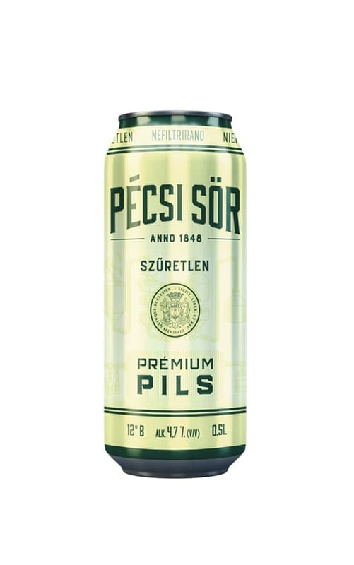 Pécsi Prémium szűretlen pils 4,7%