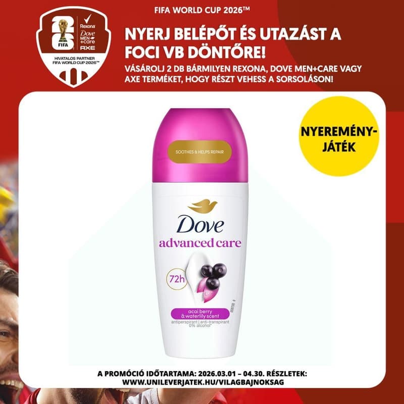 Dove Advanced Care Go Fresh Acai bogyó és Vízililiom illatú női golyós izzadásgátló, 50 ml
