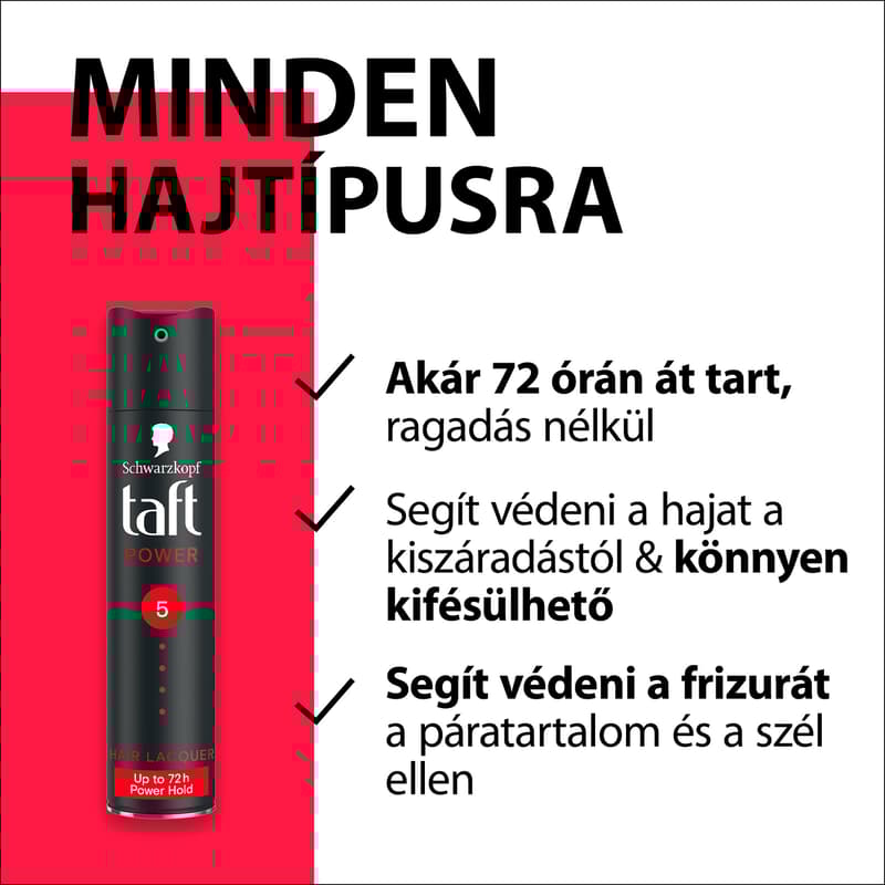 Taft Power hajlakk minden hajtípusra