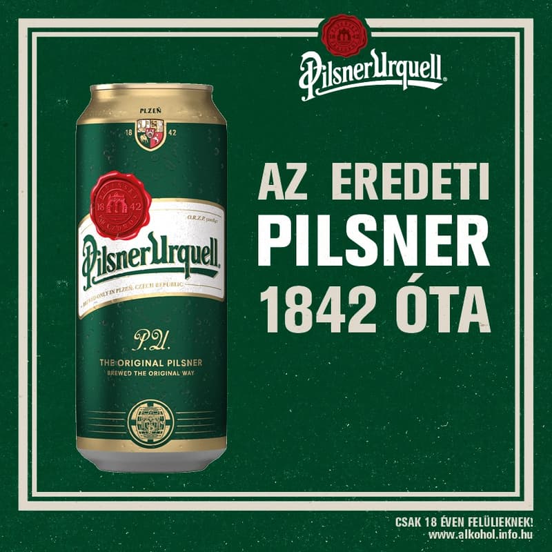 Pilsner Urquell minőségi világos sör 4,4% (6-os multipack)