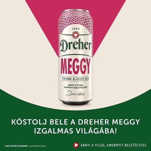 Dreher Meggy - a mixture of light beer and cherry flavoured drink 4%