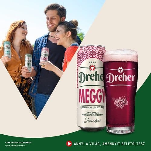 Dreher Meggy - a mixture of light beer and cherry flavoured drink 4%
