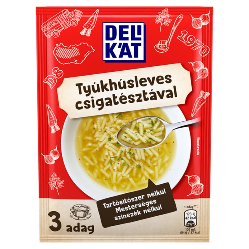 Delikat Chicken soup with snail noodles