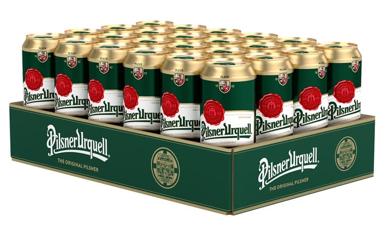 Pilsner Urquell minőségi világos dobozos sör 4,4%, (24 db)